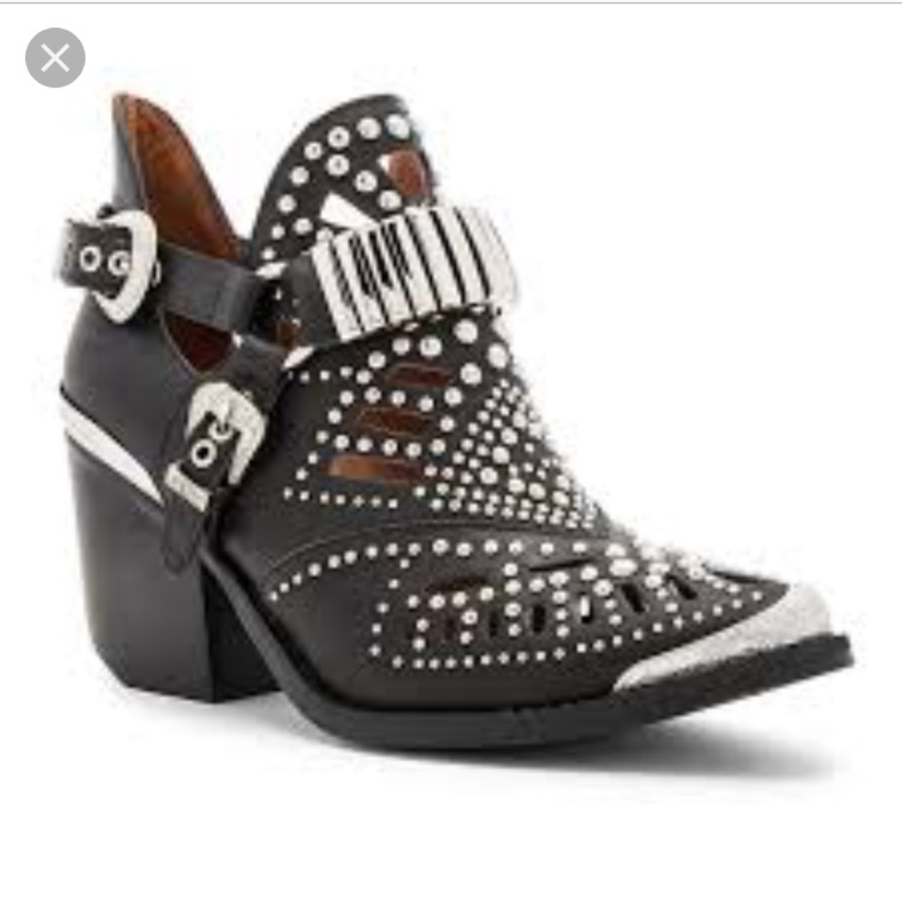 Jeffrey Campbell Studded Black and Silver Booties